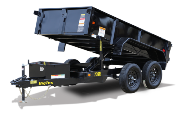 Big Tex 70SR 7K SINGLE RAM LP DUMP(5x10) TANDEM AXLE, DBL DOORS