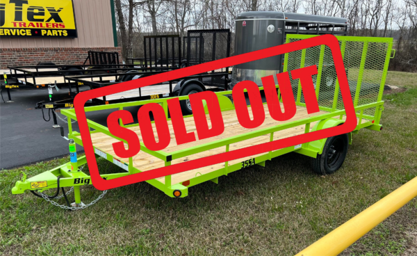 2024 Big Tex 35SA-14 (77”x14’) single axle utility trailer with rampgate, Slime green